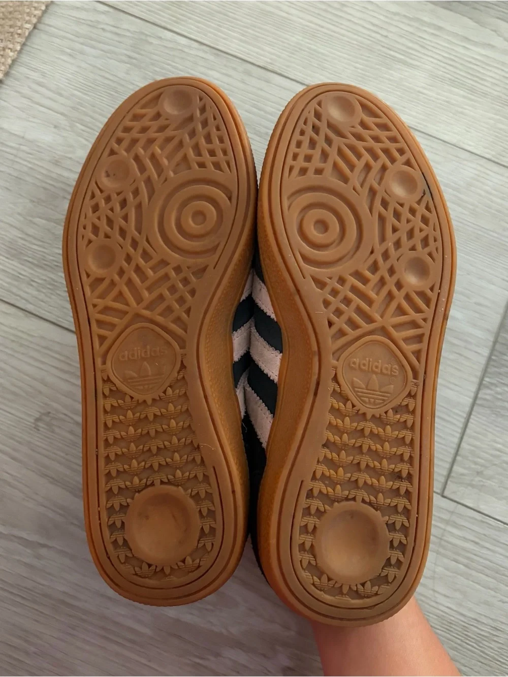 adidas Handball Spezial Black and Pink Suede Sneakers with Gum Sole